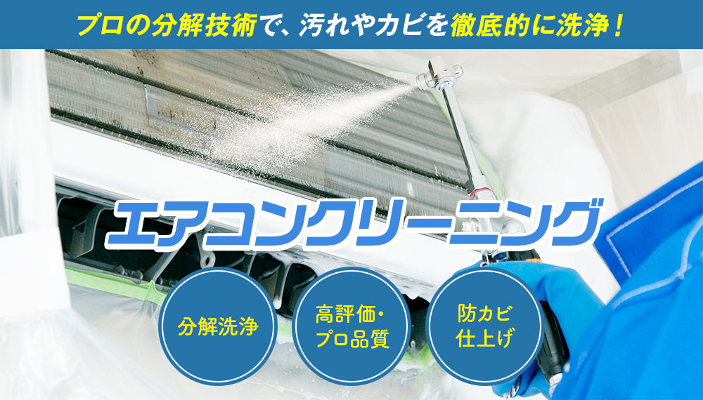 プロの分解技術で、汚れやカビを徹底的に洗浄! エアコンクリーニング